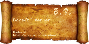 Borsó Verner névjegykártya